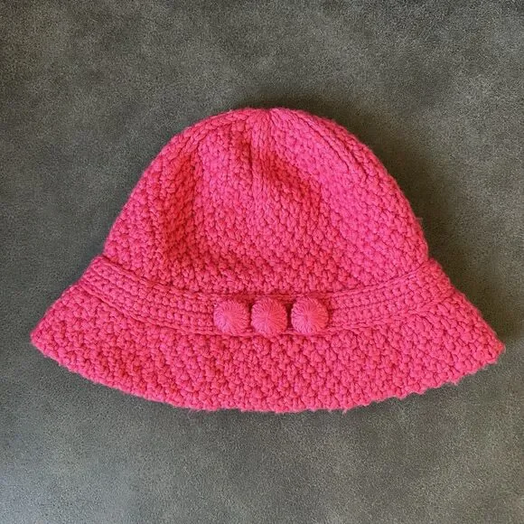 Vtg Talbots Womens Knit Wool Blend Pink Hat - Picture 5 of 13
